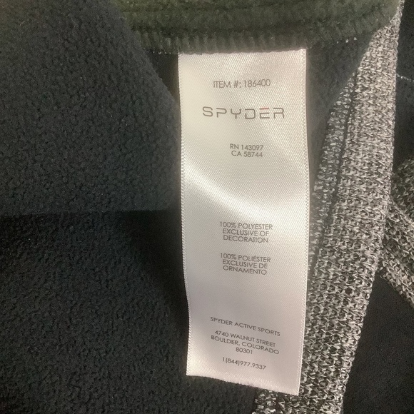 Spyder Men's Half Zip Up Jacket Heathered Black M - Picture 8 of 12